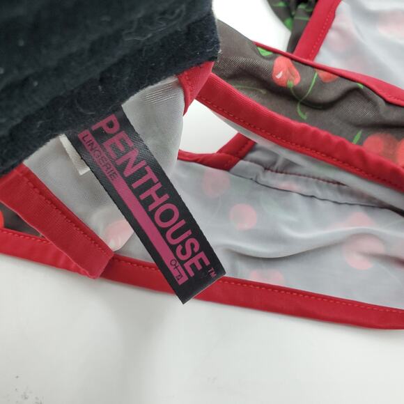 Penthouse Cherry Print Halter Bralette Women's Size M - Picture 9 of 10